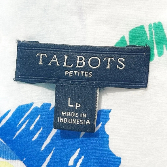 Talbots Teacher Apple Print Long Sleeve Button Down Shirt Sketch Apple Pattern - Picture 4 of 8